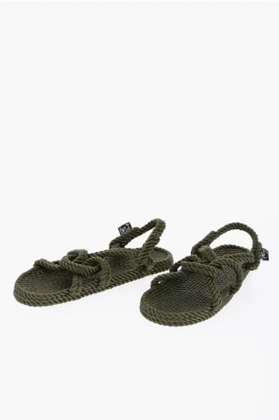 Nomadic State Of Mind Rope Slingback Sandals In Green
