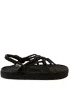 Nomadic State Of Mind Rope-woven Flat Sandals In Black