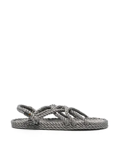 Nomadic State Of Mind Twisted Raffia Sandals In Grey