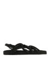 Nomadic State Of Mind Rope Flat Sole Open Toe Sandals In Black