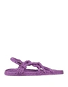Nomadic State Of Mind Twisted Raffia Sandals In Purple