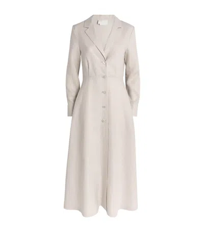 Nomadissem Linen Surfrider Midi Dress In Beige