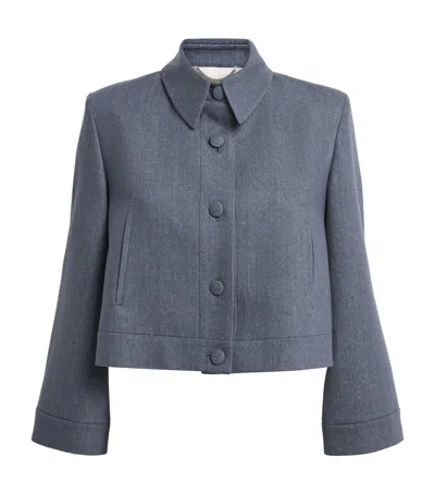 Nomadissem Wool Cropped Blazer In Blue