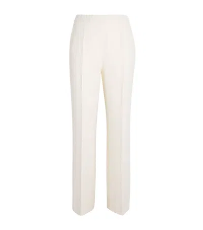 Nomadissem Wool-sik-linen-blend Tan Trousers In White