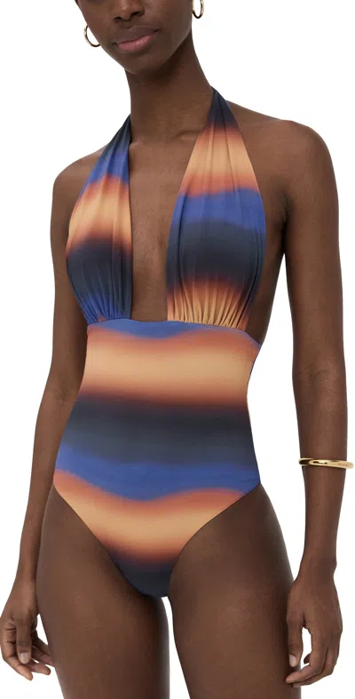Nomads Isle One Piece Sundown Print/moonlight Blue