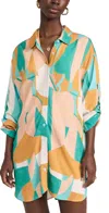 Nomads Sol Button Up Shirt Dress Expressivo Print In Expressivo Print