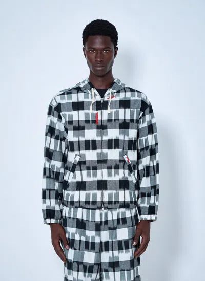Nòmarhythm Textile Ikat Check Easy Pants In Grey