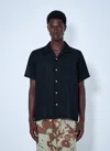 Nomarhythm Textile Lace Patchwork Shirt In Black