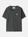 Nòmarhythm Textile Patchwork Garment Dyed Tee Shirt In Gray