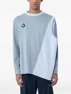 Nomarythm Textile Asymmetrical Panel T-shirt In Blue