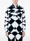 Nomarythm Textile Diamond-pattern Shirt In Black