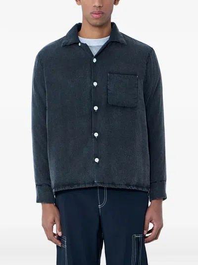 Nomarythm Textile Textured Patch Pocket Shirt In Blue