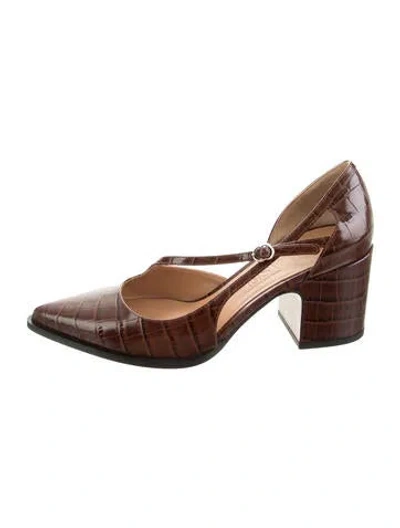 Pre-owned Nomasei Leather Animal Print Pumps In Brown