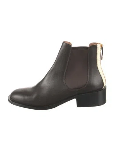 Pre-owned Nomasei Leather Chelsea Boots In Brown