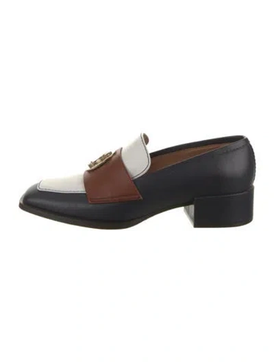 Pre-owned Nomasei Leather Loafers In Black/white