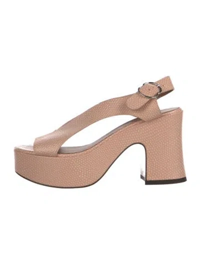 Pre-owned Nomasei Leather Polka Dot Print Sandals In Neutrals