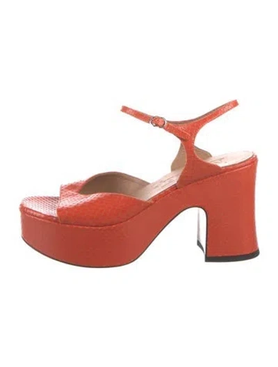 Pre-owned Nomasei Leather Sandals In Orange