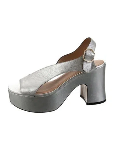 Pre-owned Nomasei Leather Slingback Sandals In Multi