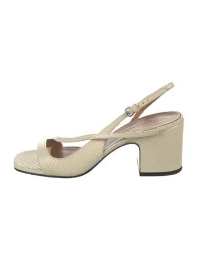 Pre-owned Nomasei Leather Slingback Sandals In Neutral