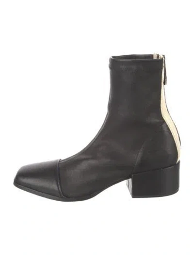 Pre-owned Nomasei Leather Sock Boots In Black