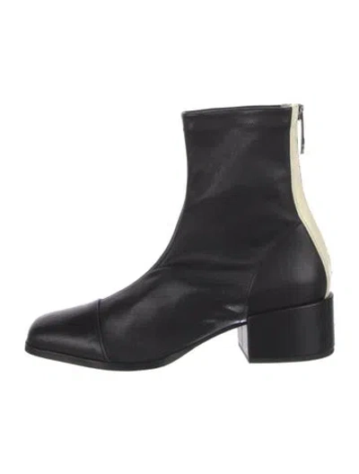 Pre-owned Nomasei Leather Sock Boots In Black