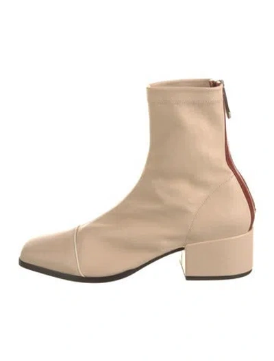 Pre-owned Nomasei Leather Sock Boots In Neutral