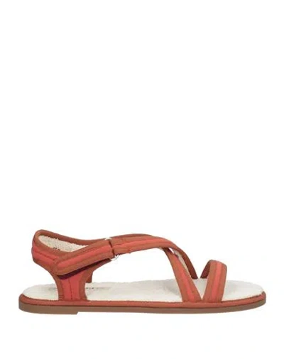 Nomasei Paris X Montopoli Woman Sandals Brick Size 11 Textile Fibers In Red