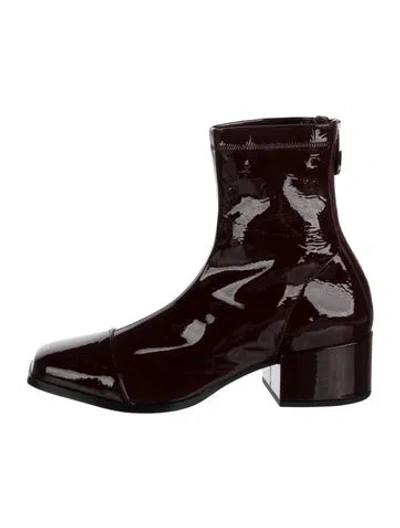 Pre-owned Nomasei Patent Leather Boots In Burgundy