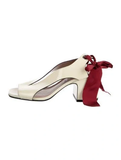 Pre-owned Nomasei Patent Leather Colorblock Pattern Slingback Pumps In Neutral