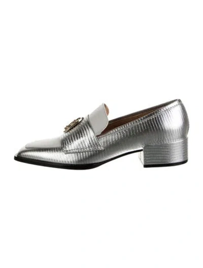 Pre-owned Nomasei Patent Leather Loafers In Silver