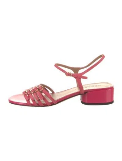 Pre-owned Nomasei Patent Leather T-strap Sandals W/ Tags In Pink