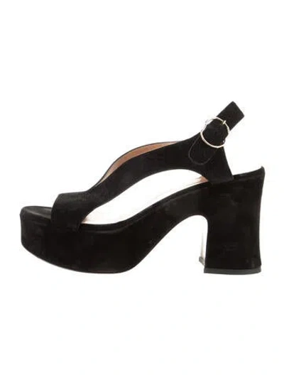 Pre-owned Nomasei Suede Sandals In Black