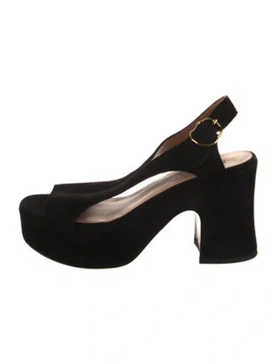 Pre-owned Nomasei Suede Slingback Pumps In Black