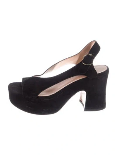 Pre-owned Nomasei Suede Slingback Pumps In Blue