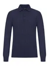 Nome By Gransasso Polo Shirt With Woven Pattern In Blue