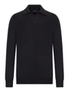 Nome By Gransasso V-neck Polo Shirt In Black