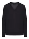Nome By Gransasso V-neck Wool Sweater In Black