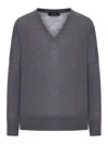 Nome By Gransasso V-neck Wool Sweater In Gray