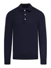 Nome By Gransasso Wool Polo Shirt In Blue