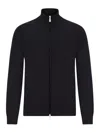 Nome By Gransasso Wool Sweater With Zip In Black