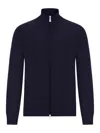 Nome By Gransasso Wool Sweater With Zip In Blue