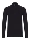 Nome By Gransasso Wool Turtleneck Sweater With Zip In Black