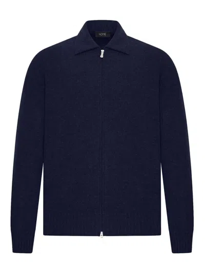 Nome Cashmere Jacket With Zip In Blue