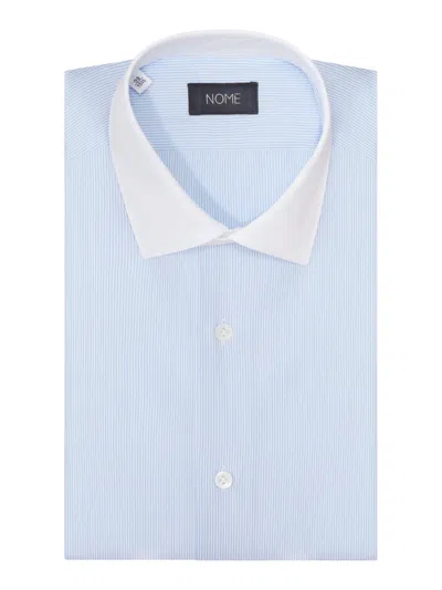 Nome Classic Striped Cotton Shirt In Blue