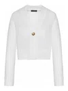 Nome Cotton Crop Cardigan In Blanco