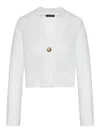 Nome Cotton Crop Cardigan In White