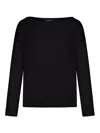 Nome Cotton Sweater With Boat Neck In Negro