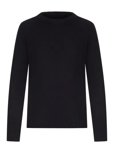 Nome Crew Neck Sweater In Smooth Knit In Black