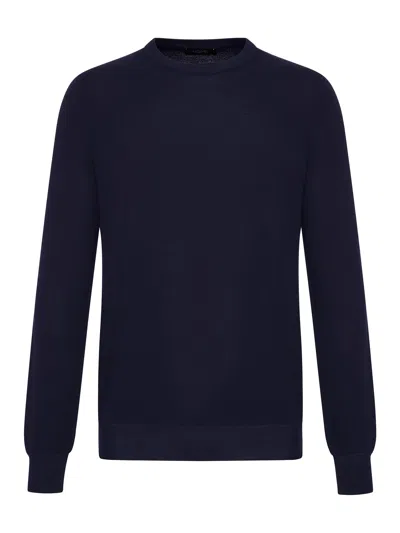 Nome Crewneck Cotton Sweater In Blue