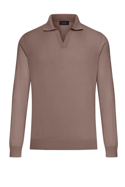 Nome G Cotton Knitted Tennis Polo In Gray